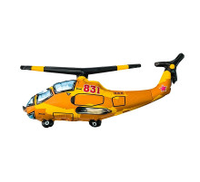 Шар фольгированный 14"/36см Вертолет мини желтый