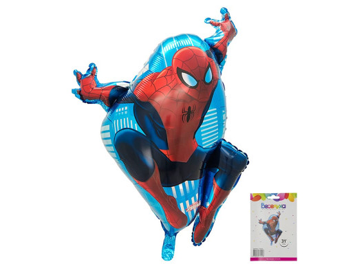 Шар фольгированный 31"/79см Человек-паук в прыжке в упаковке