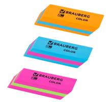 Ластик BRAUBERG Color 55х15х13мм прямоугольный скошенный яркие цвета ассорти