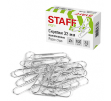 Скрепки 33мм оцинкованные 100шт STAFF