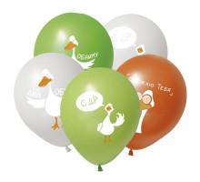 Шар латексный 12"/30см С Днем рождения! Гусь ассорти пастель (уп50шт)