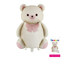 Шар фольгированный 26"/66см Мишка с бантиком