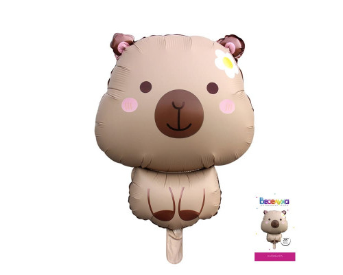 Шар фольгированный 28"/71см Капибара сатин