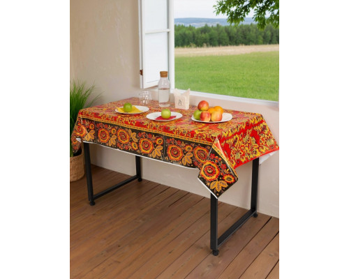 Скатерть 110*120см ПЭ рулон 3шт в ассортименте