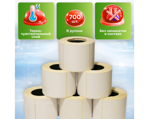 Термоэтикетка 75*120 300 этикеток (кор40шт) купить в Челябинске в Упакофф