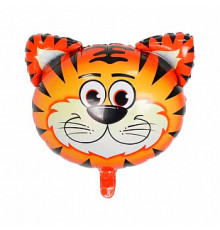 Шар фольгированный 12"/30см Тигр голова мини