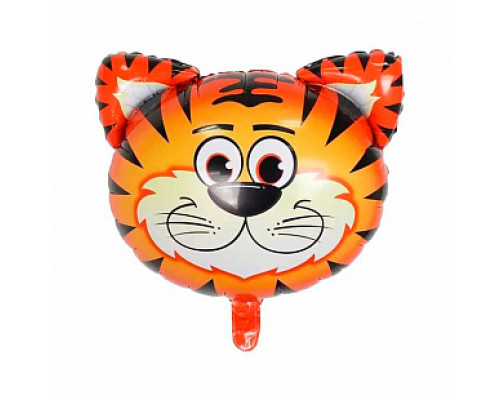 Шар фольгированный 12"/30см Тигр голова мини