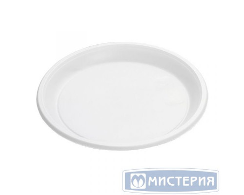 Тарелка пластиковая 205мм Мистерия белая 100шт (уп1200)