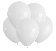 Шар латексный 12"/30см пастель белые ТМ ВЕСЕЛЫЙ ПРАЗДНИК (уп 100шт)