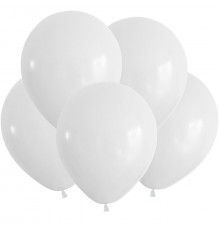 Шар латексный 12"/30см пастель белые ТМ ВЕСЕЛЫЙ ПРАЗДНИК (уп 100шт)