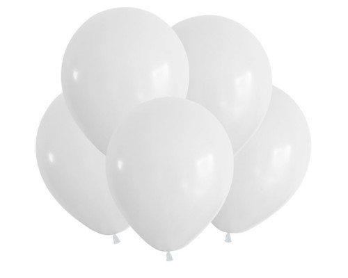 Шар латексный 12"/30см пастель белые ТМ ВЕСЕЛЫЙ ПРАЗДНИК (уп 100шт)