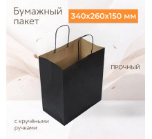 Пакет бумажный с круч. ручками 340*260*150 черный