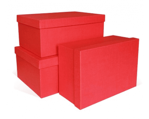 Коробка подарочная 35*25*15 тиснение РОГОЖКА ярко-красный