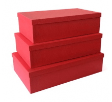 Коробка подарочная 36*21*10 тиснение ЛЕН ярко-красный