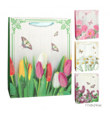Пакет подарочный бумажный 17*24*8 рисунок микс ЛЮКС в ассортименте