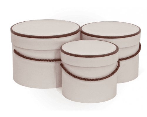 Коробка подарочная 154*122 Цилиндр кремовый с ручкой