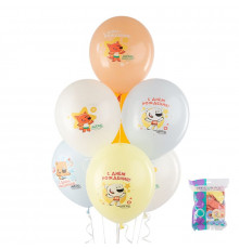 Шар латексный 12"/30см С Днем рождения! Ми-Ми-Мишки пастель ассорти (уп50шт)