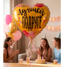 Шар фольгированный 18"/46см Лучшей подруге Сердце