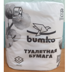 Бумага туалетная BUMKO 2-х слойная белая (уп 4шт)