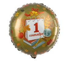 Шар фольгированный 18"/46см С днем знаний! 1 сентября круг