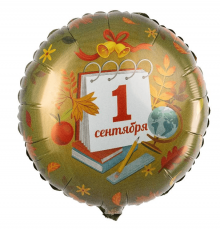 Шар фольгированный 18"/46см С днем знаний! 1 сентября круг
