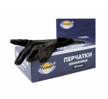 Перчатки виниловые черные неопудренные XL (уп 100шт) ЧЗ