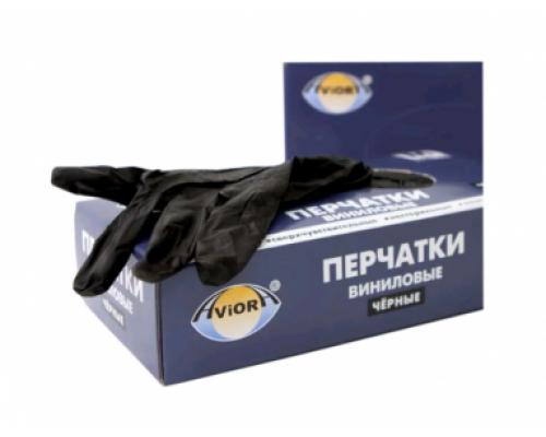 Перчатки виниловые черные неопудренные XL (уп 100шт) ЧЗ